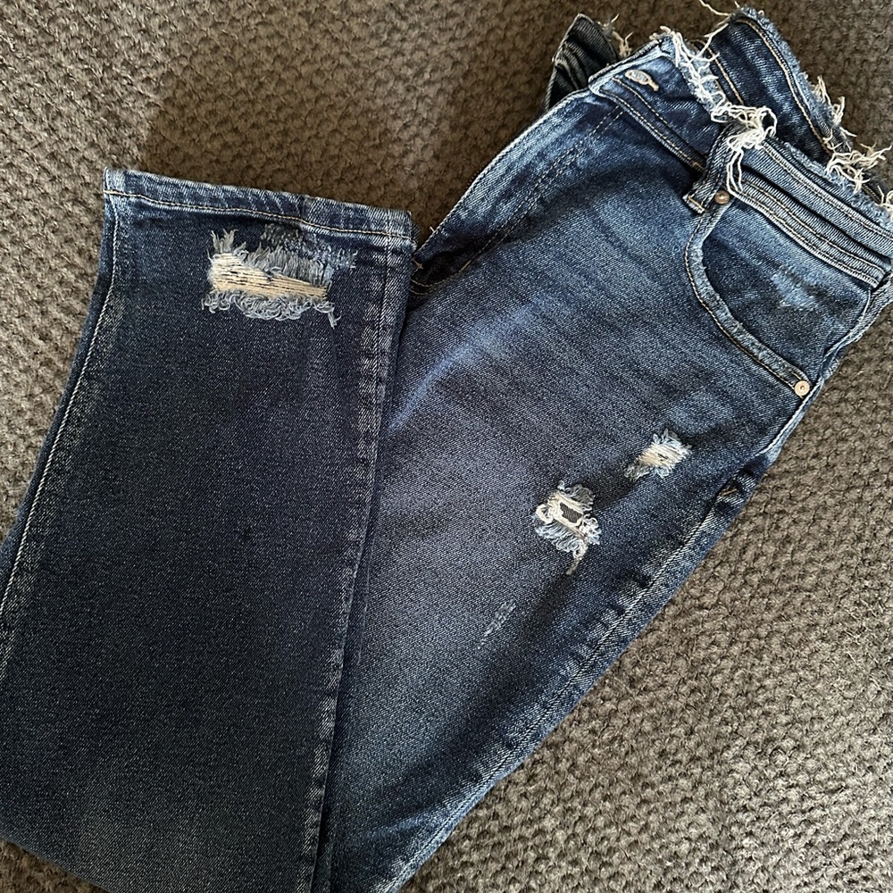 KanCan Dark Blue Distressed Boyfriend Jeans